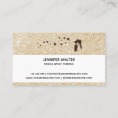 Carte De Visite Spray tan script or parties scintillant confetti c (Dos)