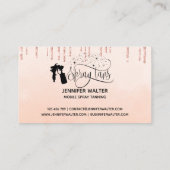Carte De Visite Spray tan script parties scintillant gouttes d'or (Dos)