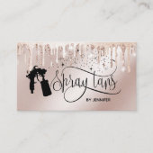 Carte De Visite Spray tan script parties scintillant gouttes d'or (Devant)
