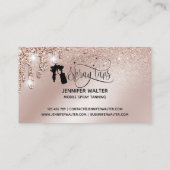 Carte De Visite Spray tan script parties scintillant gouttes d'or (Dos)