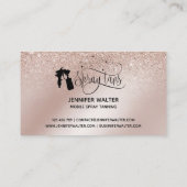 Carte De Visite Spray tan script parties scintillant or floral (Dos)