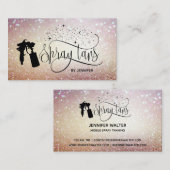 Carte De Visite Spray tan script parties scintillant or marbre tex (Devant / Derrière)