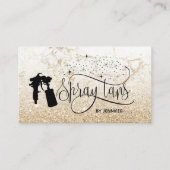 Carte De Visite Spray tan script parties scintillant or marbre tex (Devant)