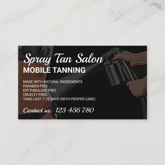 Carte De Visite Spray Tanning Mobile Body Tan Paint Summer Bronze (Devant)