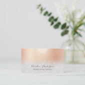 Carte De Visite Spray Tanning Salon Moderne Rose Gold (Debout devant)