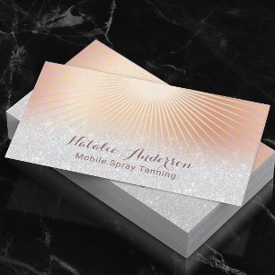 Carte De Visite Spray Tanning Salon Moderne Rose Gold