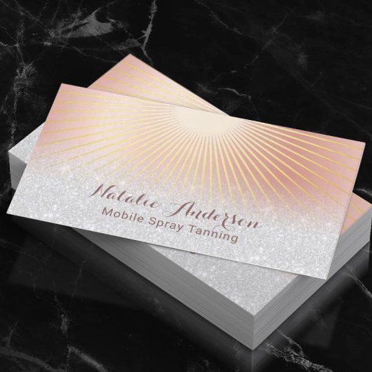 Carte De Visite Spray Tanning Salon Moderne Rose Gold
