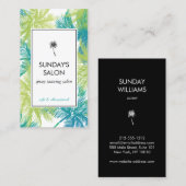 Carte De Visite Spray Tanning Salon Tropical Green Palms (Devant / Derrière)