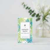 Carte De Visite Spray Tanning Salon Tropical Green Palms (Debout devant)