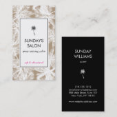 Carte De Visite Spray Tanning Salon Tropical Tan/Palmes Blanches (Devant / Derrière)