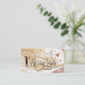 Carte De Visite Spray tans script or parties scintillant brosse co (Debout devant)