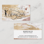 Carte De Visite Spray tans script or parties scintillant brosse co (Devant / Derrière)