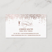 Carte De Visite Spray tans script rose or parties scintillant conf (Dos)