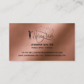Carte De Visite Spray tans script rose or parties scintillant cuiv (Dos)