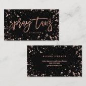 Carte De Visite Spray tanz script rose or confetti plaques (Devant / Derrière)
