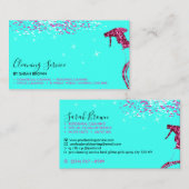 Carte De Visite Spray turquoise de nettoyage à étincelles pour fem (Devant / Derrière)