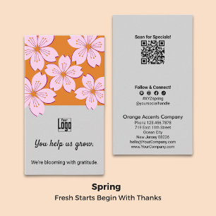 Carte De Visite Spring Blooms Vous Nous Aidez À Développer La Cart