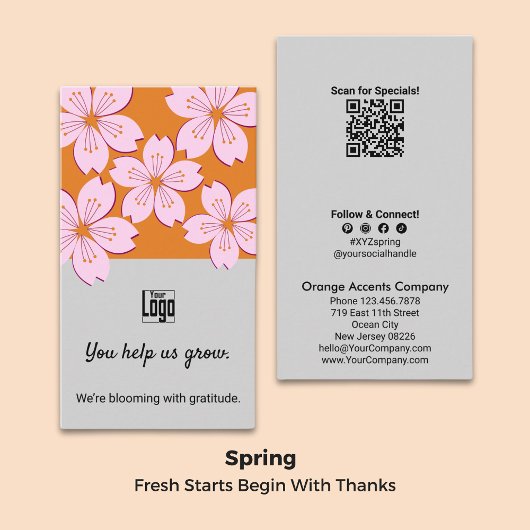 Carte De Visite Spring Blooms Vous Nous Aidez À Développer La Cart