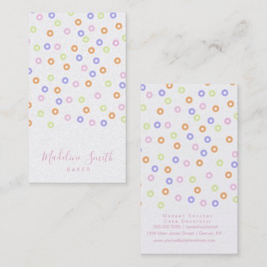 Carte De Visite Sprinkles Bakery Donuts (Devant / Derrière)