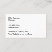 Carte De Visite Sprinteur De Pelouse Et Services D'Irrigation (Dos)