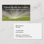 Carte De Visite Sprinteur De Pelouse Et Services D'Irrigation (Devant / Derrière)