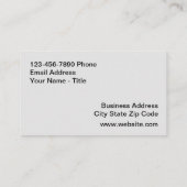 Carte De Visite Sprinteur De Pelouse Et Services D'Irrigation (Dos)