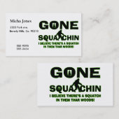 Carte De Visite Squatchin allé Bigfoot en bois (Devant / Derrière)