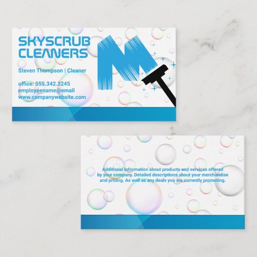 Carte De Visite Squeegee | Bulles de savon (Devant / Derrière)