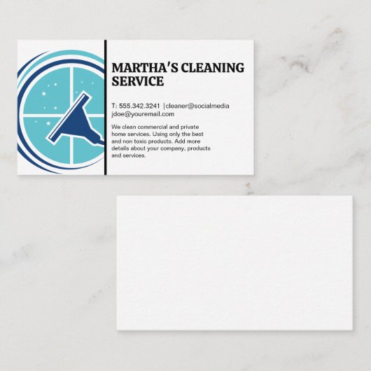 Carte De Visite Squeegee Window | Maid Cleaners (Devant / Derrière)