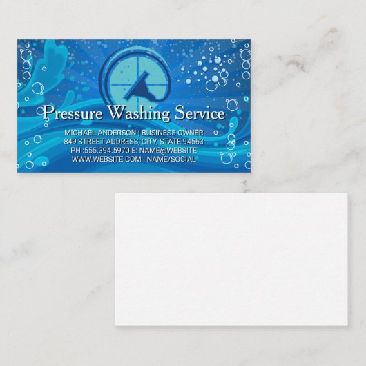 Carte De Visite Squeegee Windows Clean | Bubbles (Devant / Derrière)