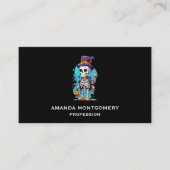 Carte De Visite Squelette cool dans un Halloween de chapeau haut d (Devant)