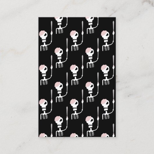 Carte De Visite Squelette d'Halloween avec épée (Devant)