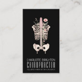 Carte De Visite Squelette floral Chiropractor Black Nomination & (Devant)