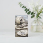 Carte De Visite Squelette gothique sur la plage (Debout devant)