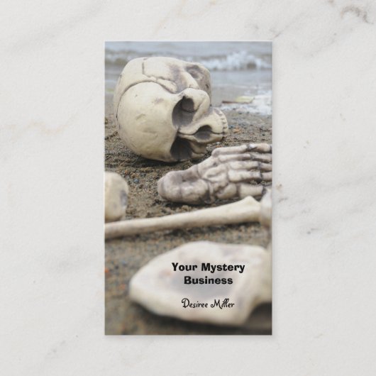 Carte De Visite Squelette gothique sur la plage (Devant)