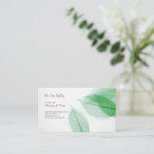 Carte De Visite Squelettes de feuilles en blanc (Debout devant)