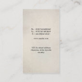 carte de visite squelettique d'anatomie (Dos)