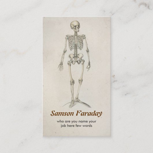 carte de visite squelettique d'anatomie (Devant)