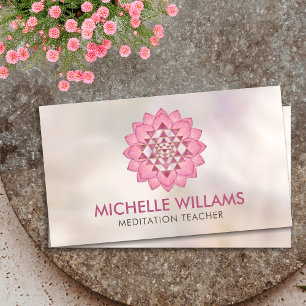 Carte De Visite Sri Yantra / Sri Chakra à Lotus Flower