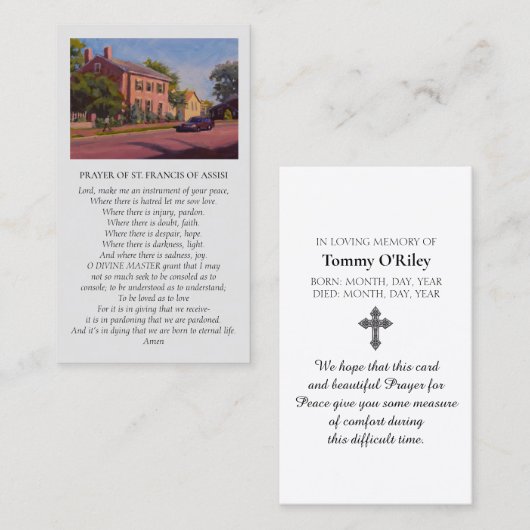 Carte De Visite St. Francis of Assisi Red Yellow Blue Green (Devant / Derrière)