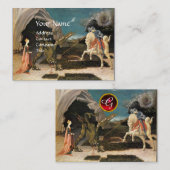 CARTE DE VISITE ST.GEORGE, DRAGON, PRINCESS RED RUBY GEM MONOGRAMM (Devant / Derrière)