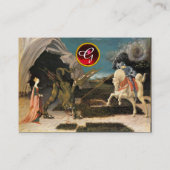 CARTE DE VISITE ST.GEORGE, DRAGON, PRINCESS RED RUBY GEM MONOGRAMM (Dos)