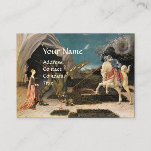 CARTE DE VISITE ST.GEORGE, DRAGON, PRINCESS RED RUBY GEM MONOGRAMM (Devant)