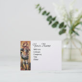 Carte De Visite ST. GEORGE ET DRAGON Monogramme, platine métalliqu (Debout devant)