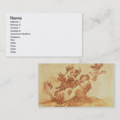 Carte De Visite St Joseph adorant l'enfant du Christ (stylo, (Devant / Derrière)