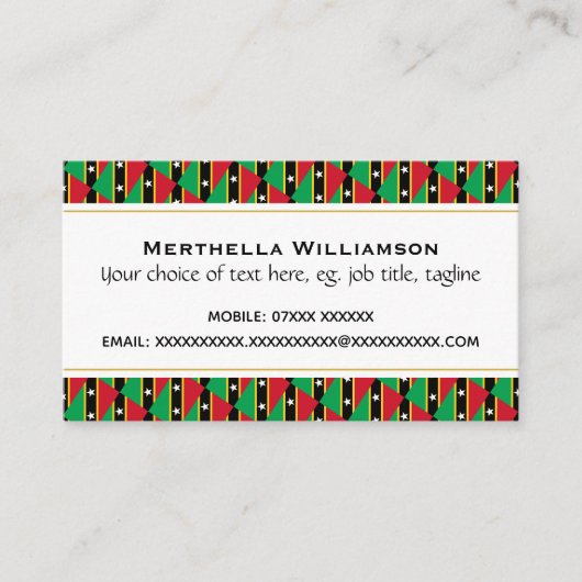 CARTE DE VISITE ST KITTS NEVIS (Devant)