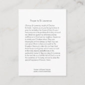 Carte De Visite St Lawrence de Rome, saint patron des cuisiniers (Dos)