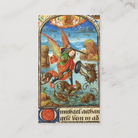 Carte De Visite ST. MICHAEL ARCHANGEL ET DRAGON Miniature flamande (Dos)
