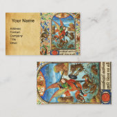 Carte De Visite ST. MICHAEL ARCHANGEL ET DRAGON Miniature flamande (Devant / Derrière)