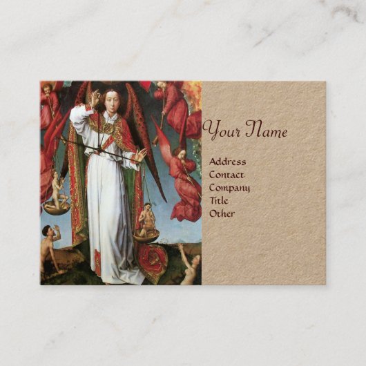 Carte De Visite ST. MICHAEL DANS LE DERNIER JUGEMENT Gold Metallic (Devant)